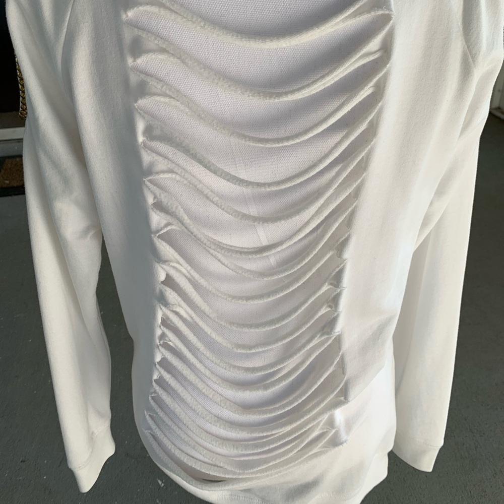 GUESS LONG SLEEVES SWEATSHIRT w/RIPPED BACK